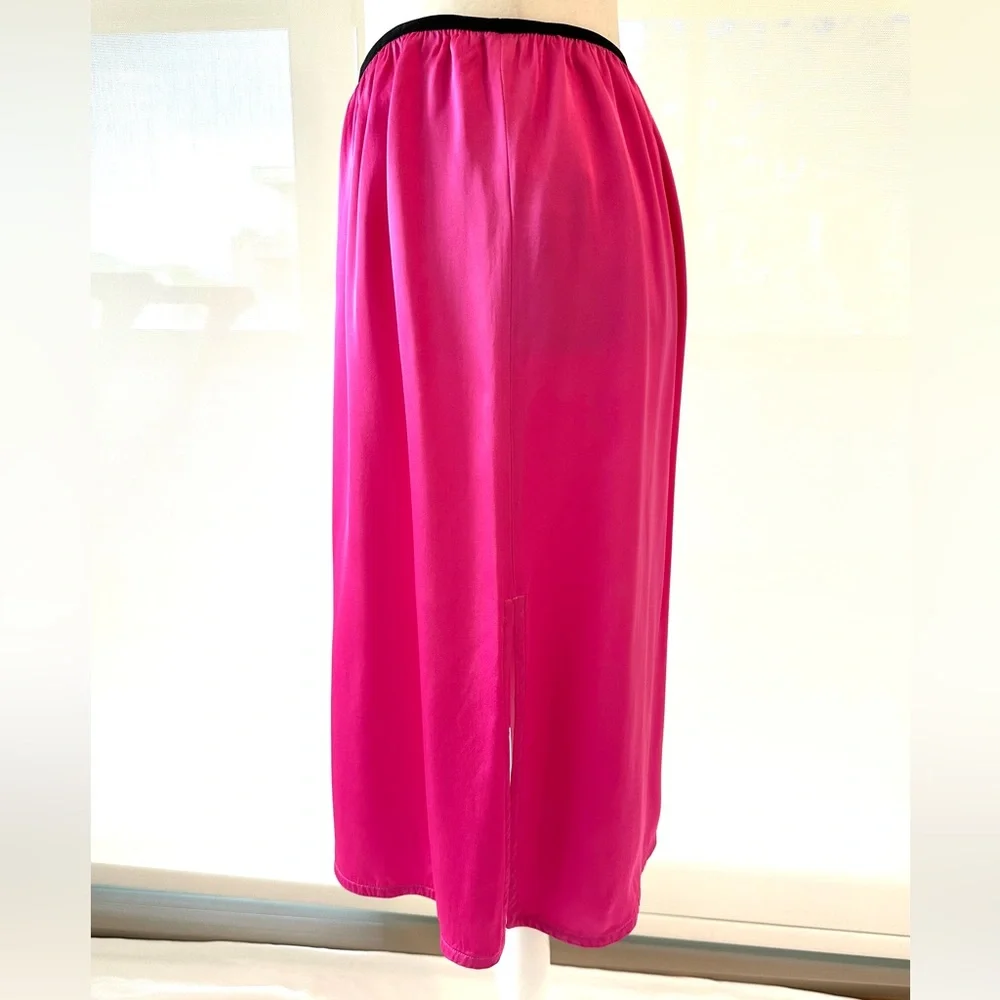 Helmut Lang Vibrant Pink Silk Side Slit Skirt - Picture 9 of 15